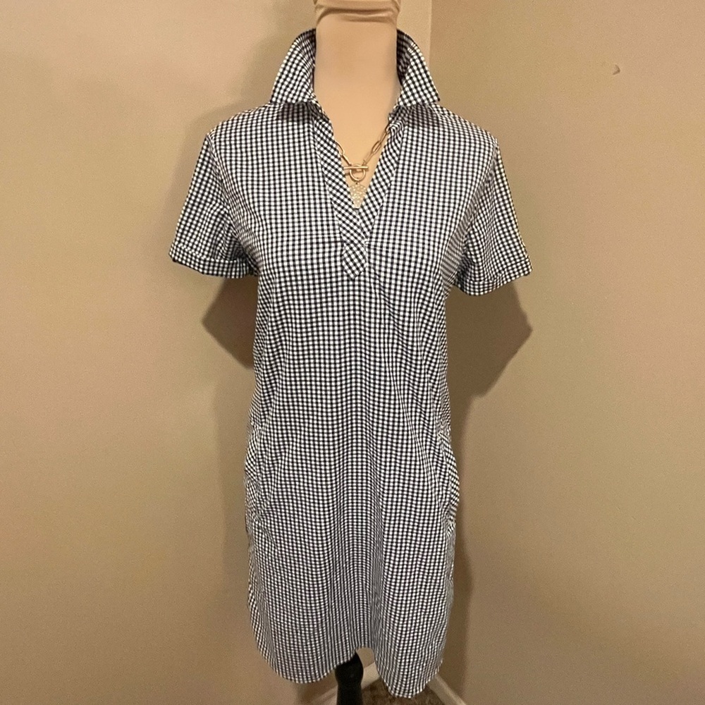 Southern Tide Game Day Black & White Checkered Mini Dress? size XS